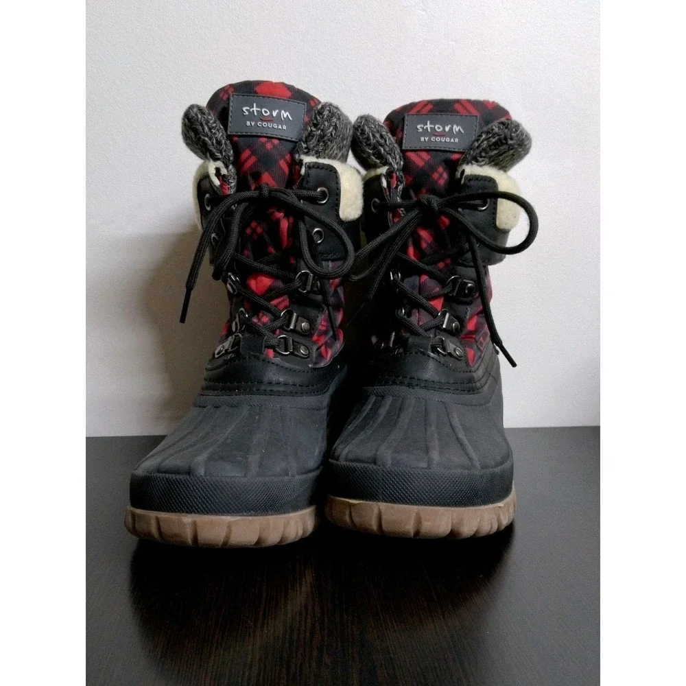 Women's Cougar Creek Lace Up Waterproof Faux Fur Lined Winter Boots- Size 7